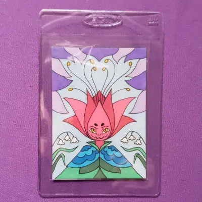 Original Fantasy Flower Creature Marker Illustration OOAK aceo art card thumbnail 2