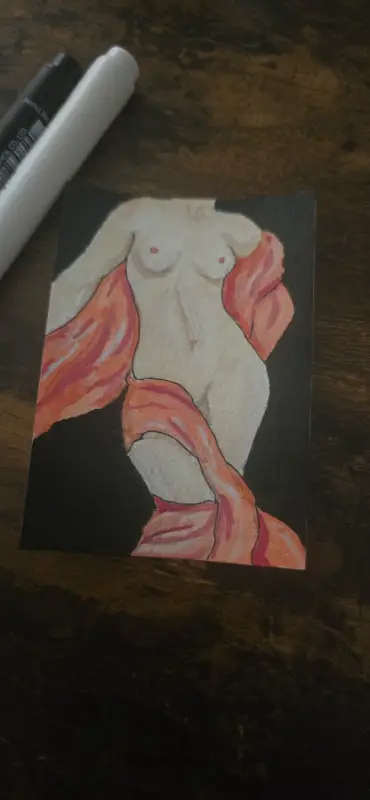 Red Goddess aceo art card