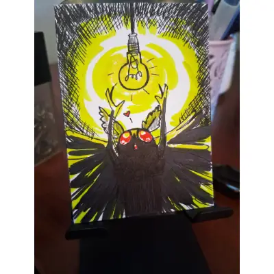 Mothman, I Love Lamp. aceo art card thumbnail 4