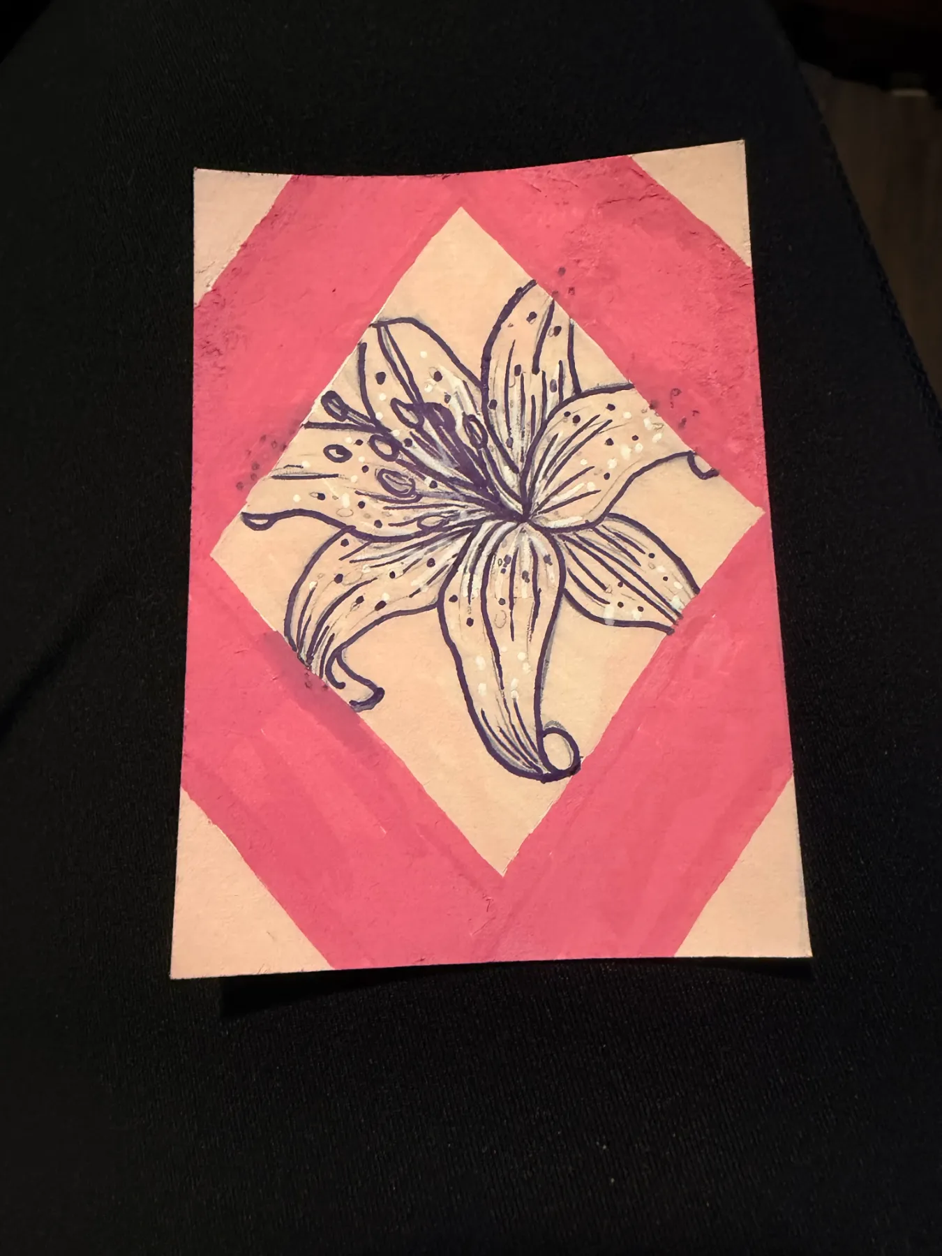 Color block flower collection, 2 of 3 aceo art card