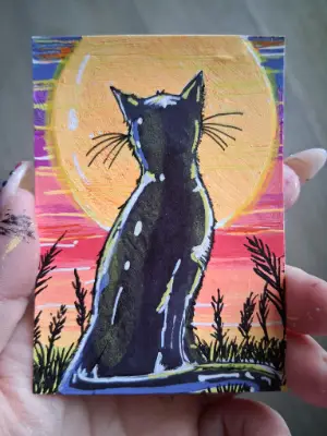 To The Sun aceo art card thumbnail 3