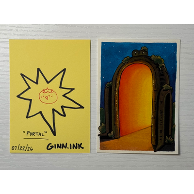 Portal aceo art card thumbnail 2