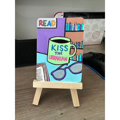 Kiss The Librarian aceo art card thumbnail 1