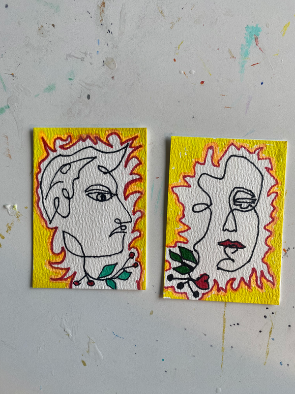 Hot Couple set aceo art card