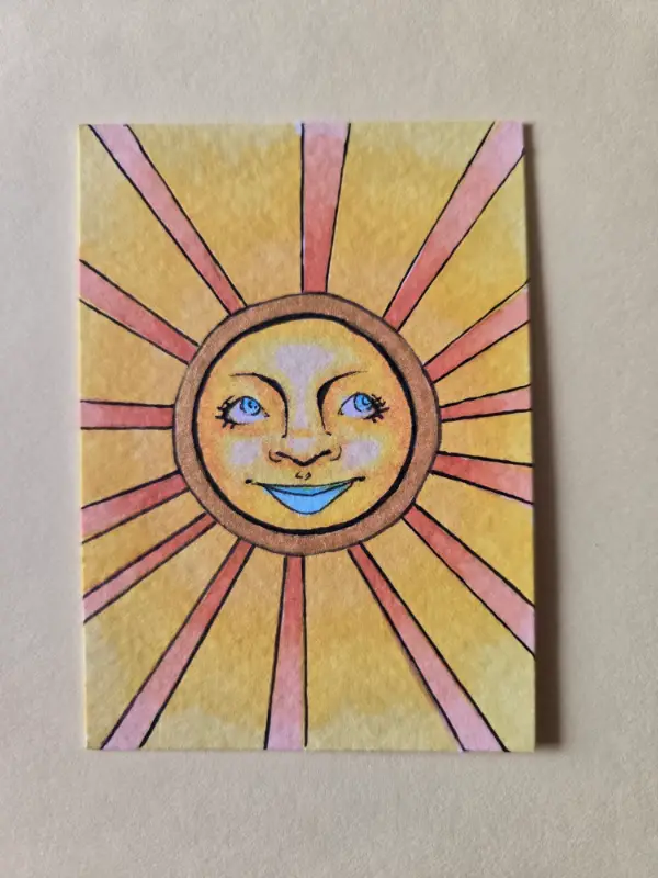 Delicate sunshine aceo art card