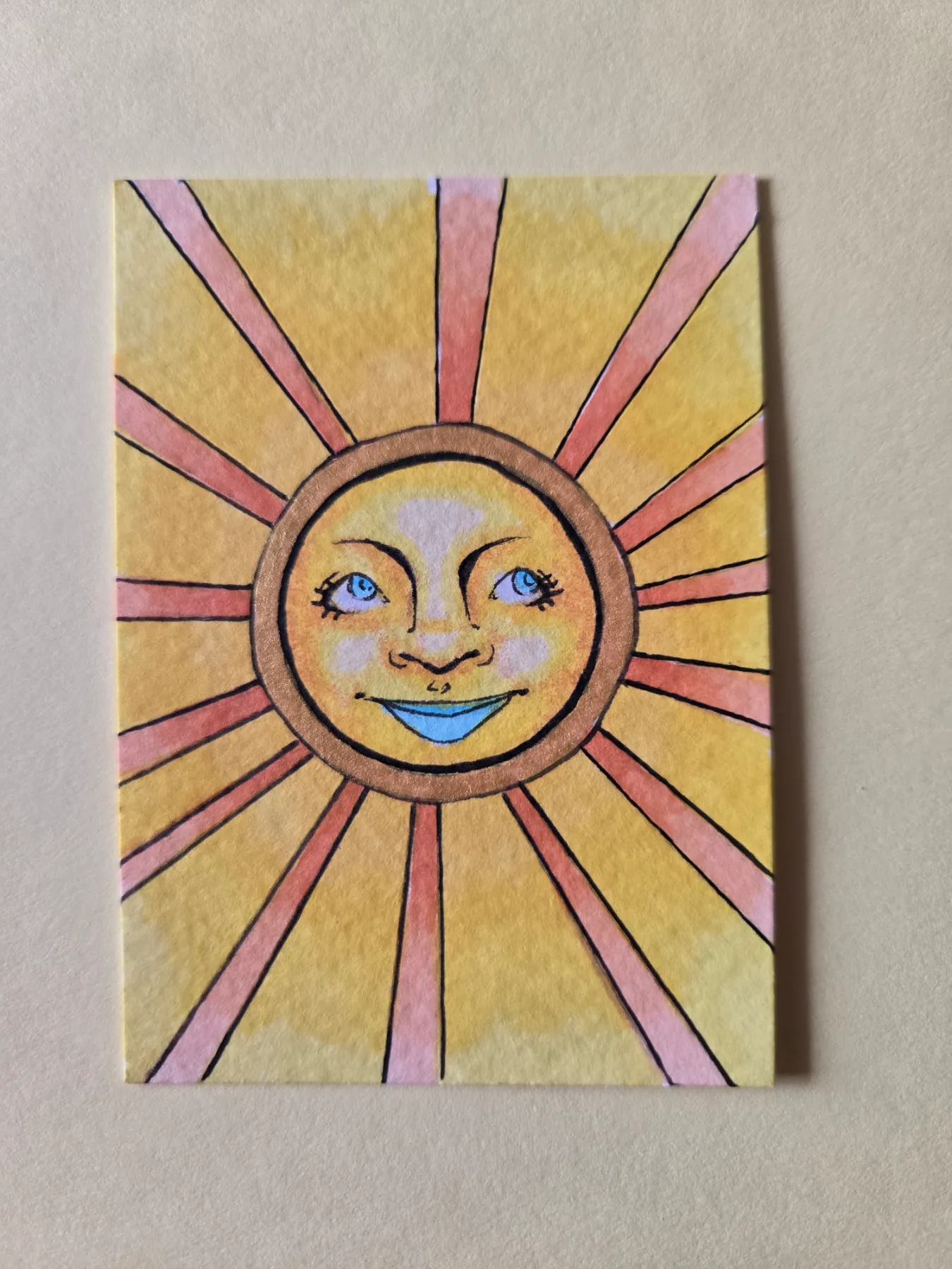 Delicate sunshine aceo art card