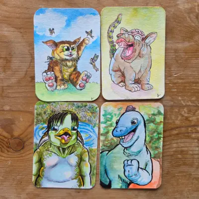 THE LEFTOVERS - Cute Lil Monsters aceo art card thumbnail 1