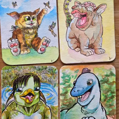 THE LEFTOVERS - Cute Lil Monsters aceo art card thumbnail 2