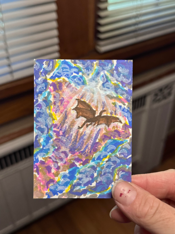Dragon in the Clouds aceo art card