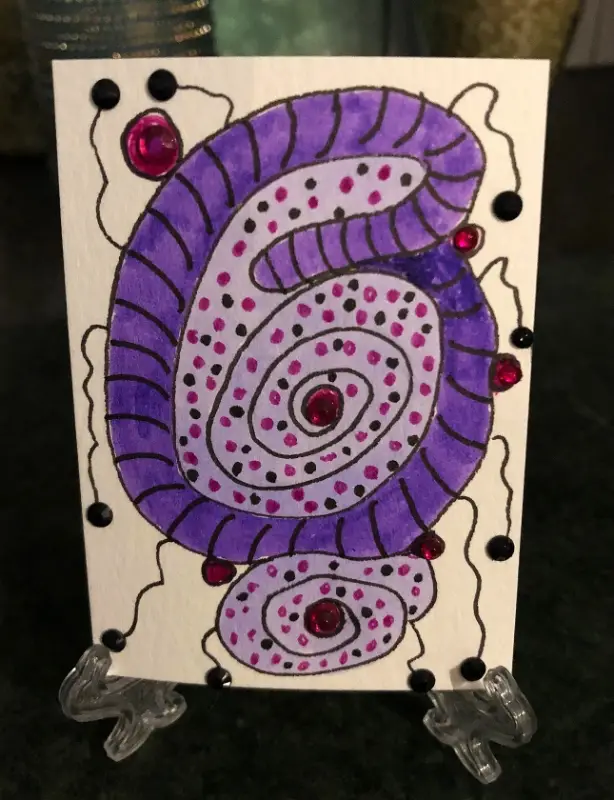 Purple Abstract aceo art card