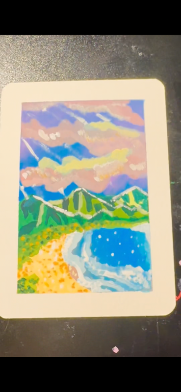 Crescent beach aceo art card