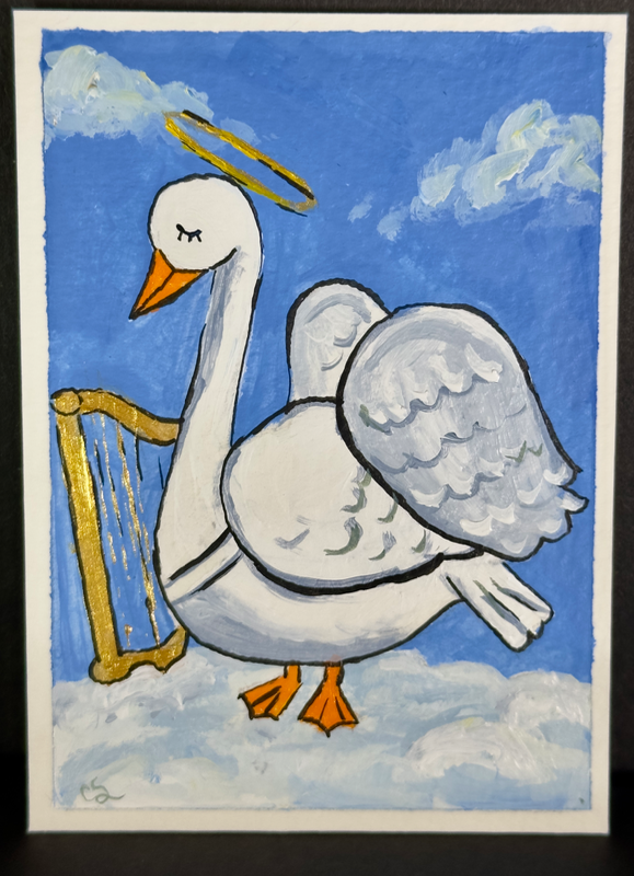 Angel Goose aceo art card