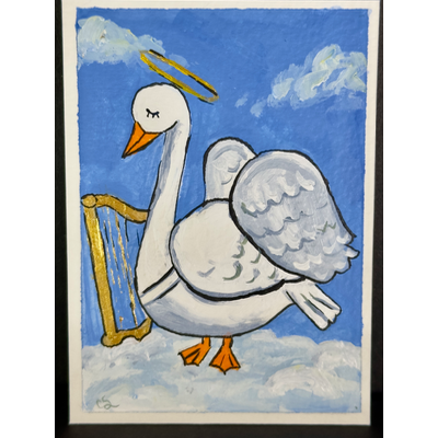 Angel Goose aceo art card thumbnail 1