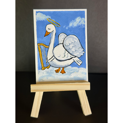 Angel Goose aceo art card thumbnail 2