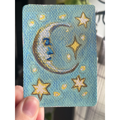 Moon to sun & sun to moon - Bundle set of 2 - original by Norah Mae aceo art card thumbnail 2