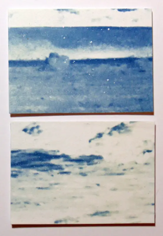 Kill Devil Hill Beach Scene Original Art Cyanotype ACEO aceo art card