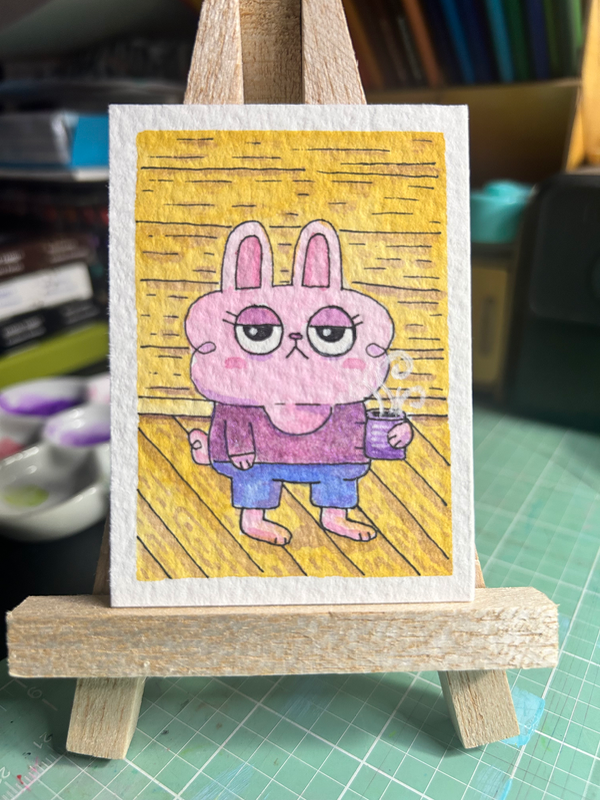 Monday Attitude aceo art card