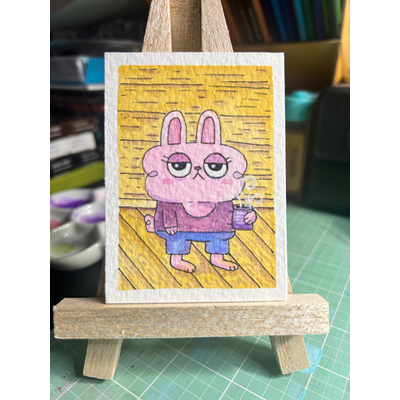Monday Attitude aceo art card thumbnail 1