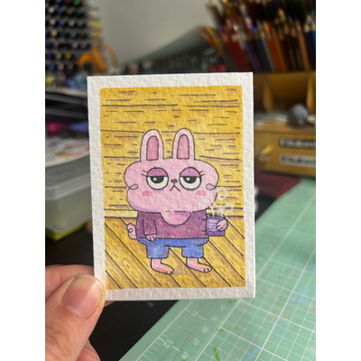 Monday Attitude aceo art card thumbnail 2