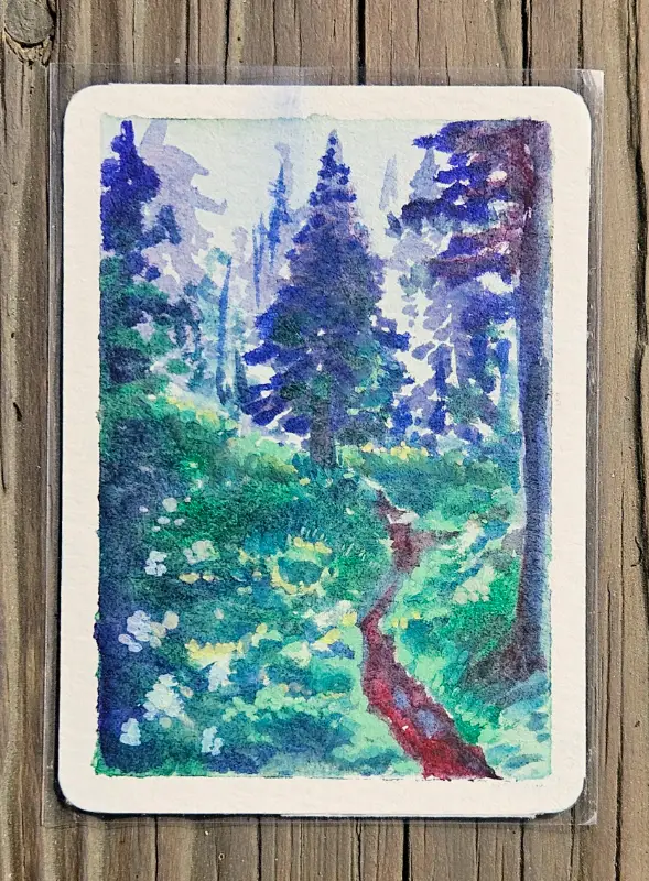 Forest Path aceo art card