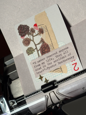 Quote Card #217 by Mazerzine blackberry Dostoevsky aceo art card thumbnail 2