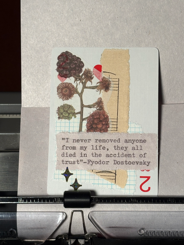 Quote Card #217 by Mazerzine blackberry Dostoevsky aceo art card