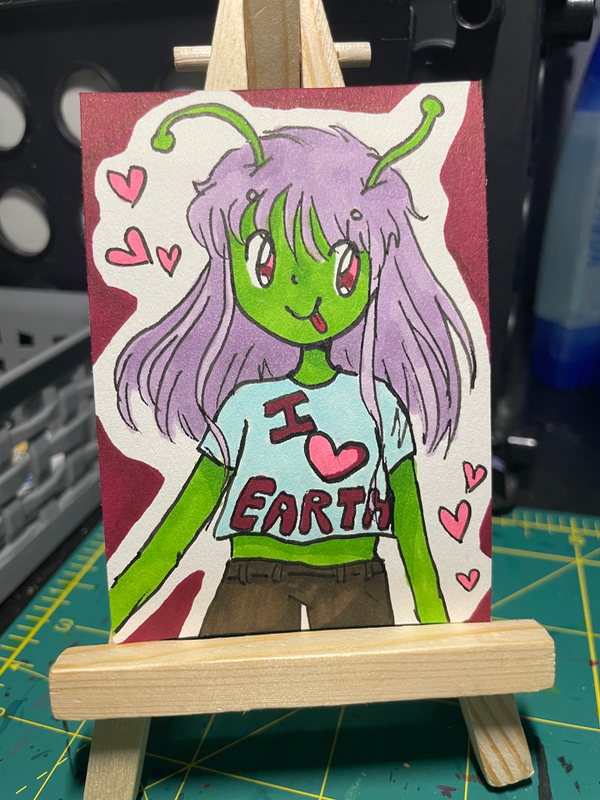 Alien Tourist aceo art card