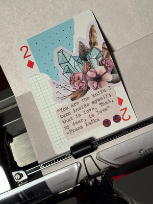 Quote Card #269 by Mazerzine franz Kafka blue crystal aceo art card thumbnail 2