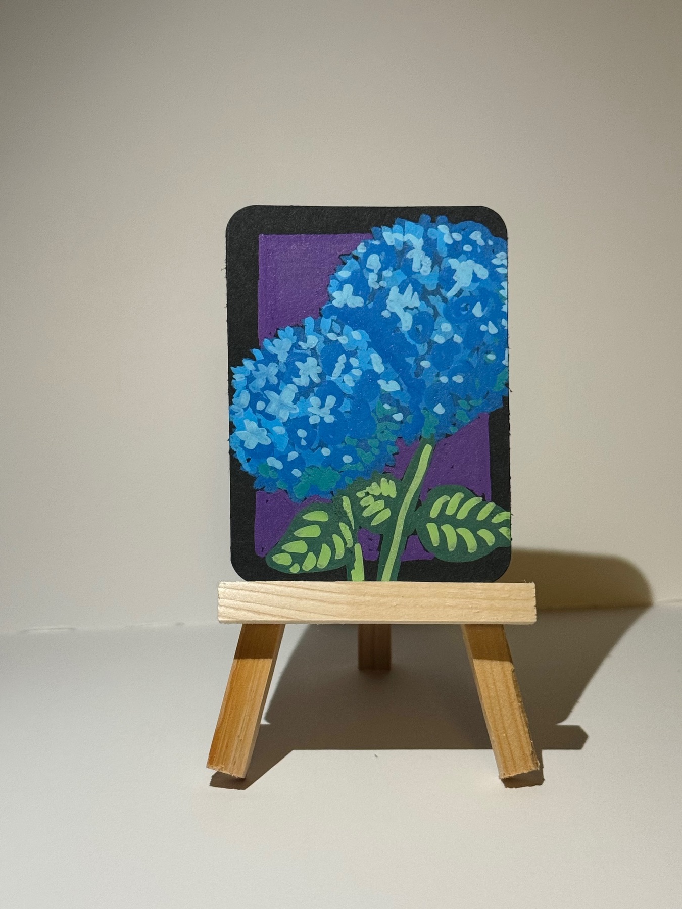 Hi Drangea! aceo art card