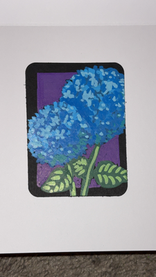 Hi Drangea! aceo art card thumbnail 2