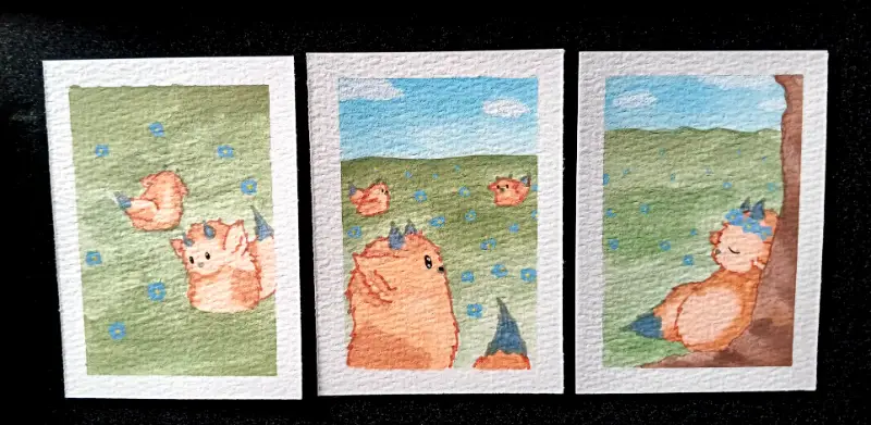 Fields of Peace (3 piece set) aceo art card
