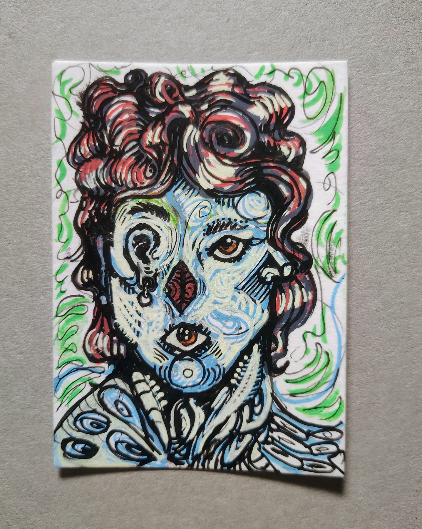 Particle or wave aceo art card