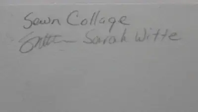 Sewn Collage Original Art Acrylic Paintings Collaged ACEO aceo art card thumbnail 3