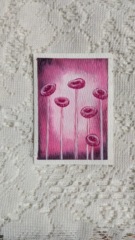 Groovy Donut Caps aceo art card