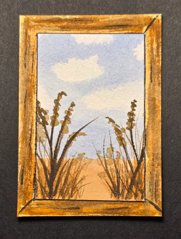 Beach Grass aceo art card