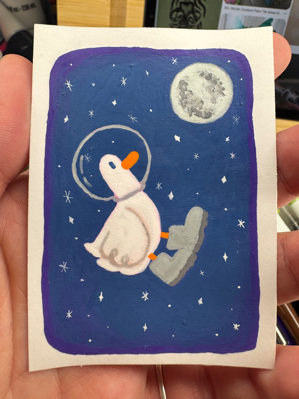 The Duck Side of the Moon aceo art card