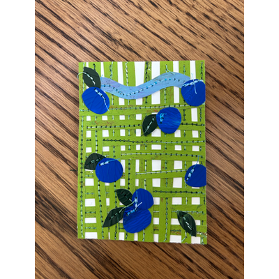 Blueberry fields aceo art card thumbnail 1
