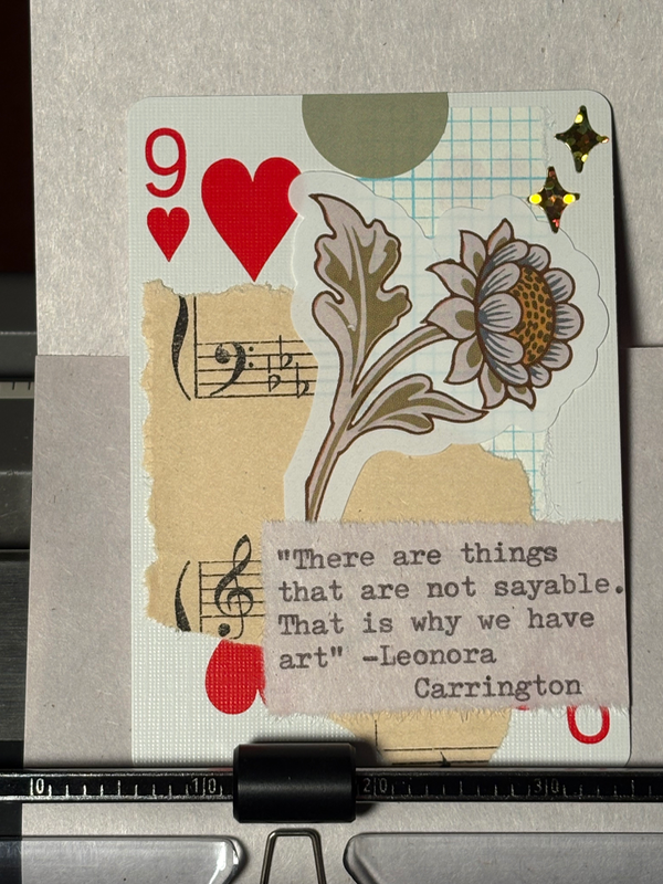 Daisy Quote Card by Mazerzine collage art flower aceo art card