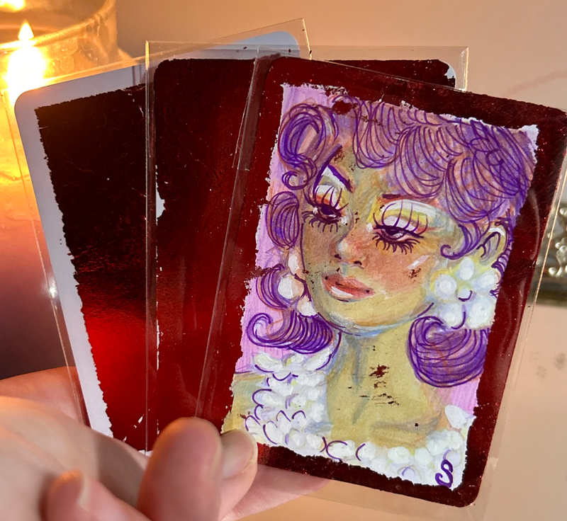 Set of 3 aceo art card