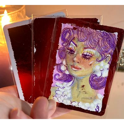Set of 3 aceo art card thumbnail 1