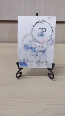 Blue Wood Hyacinth aceo art card thumbnail 3