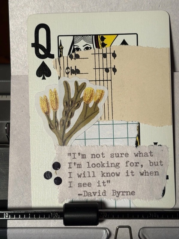 Flower Quote Card #202 by Mazerzine David Byrne talking heads aceo art card