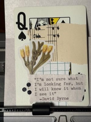 Flower Quote Card #202 by Mazerzine David Byrne talking heads aceo art card thumbnail 1