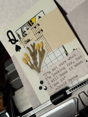 Flower Quote Card #202 by Mazerzine David Byrne talking heads aceo art card thumbnail 2