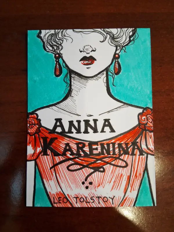 Mini Bookcover - Anna Karenina aceo art card