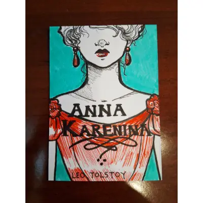 Mini Bookcover - Anna Karenina aceo art card thumbnail 1