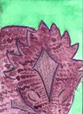 Sleeping Dragon aceo art card thumbnail 3