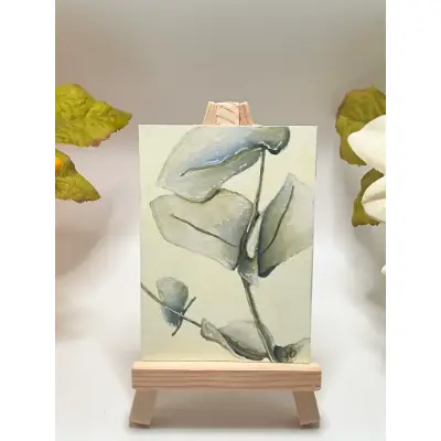 Silver Leaves aceo art card thumbnail 1