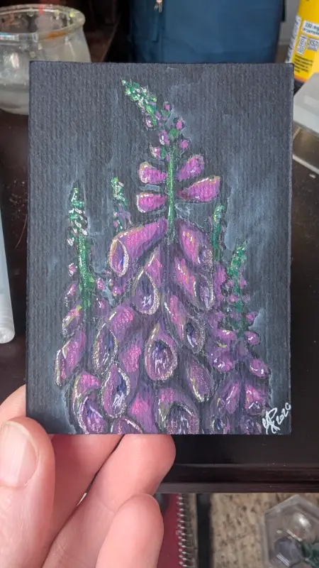 Digitalis purpurea aceo art card