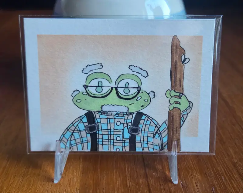 Pap the Frog aceo art card